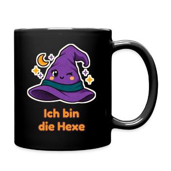 Ich bin die Hexe – Partnershirt mit Hexenhut - Tasse einfarbig - Schwarz - Rechts