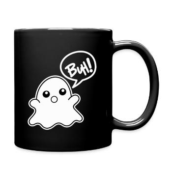 niedlicher Geist Buh - Tasse einfarbig - Schwarz - Rechts