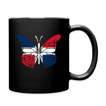 Dominikanische Republik Flagge Domrep Geschenk - Tasse einfarbig - Schwarz - Rechts