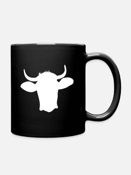 Kuhkopf - Tasse einfarbig - Schwarz