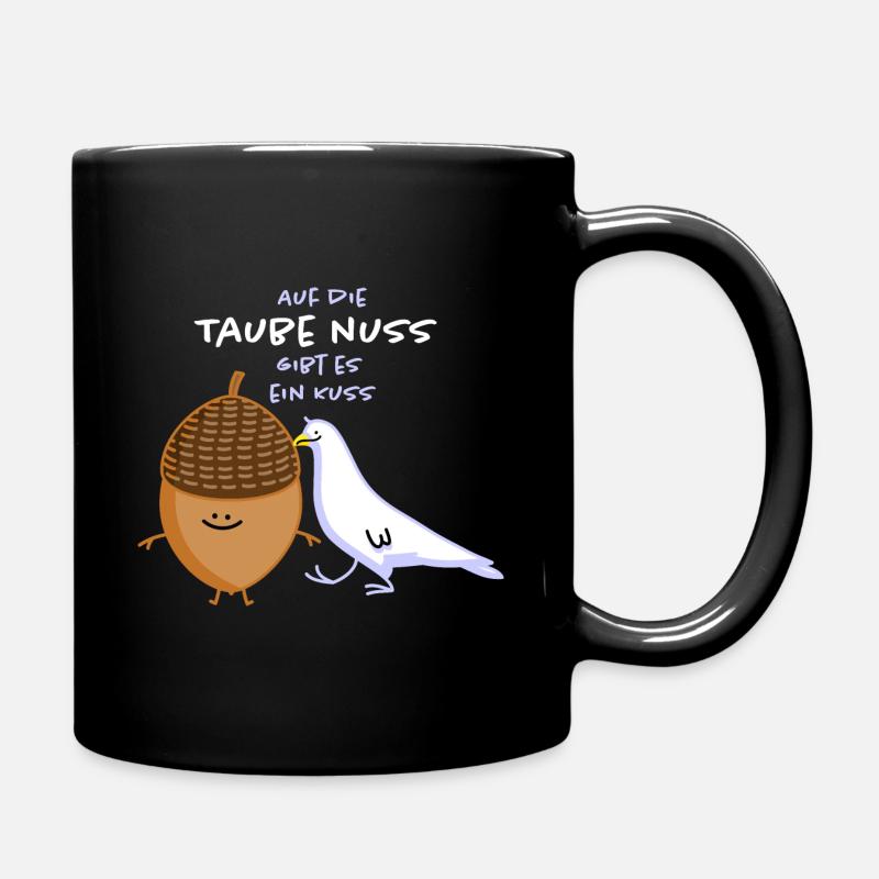 Nuss und Kuss - Tasse einfarbig - Schwarz