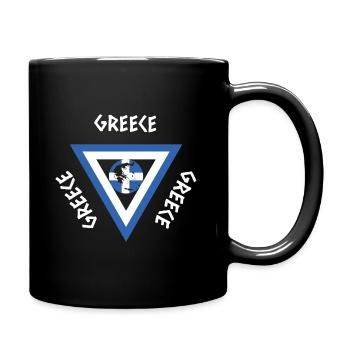 Grèce drapeau triangle Athènes Crète Kos - Mug uni - noir - Droite