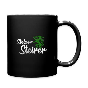 Stolzer Steirer Steiermark Motiv Mann Junge - Tasse einfarbig - Schwarz - Rechts