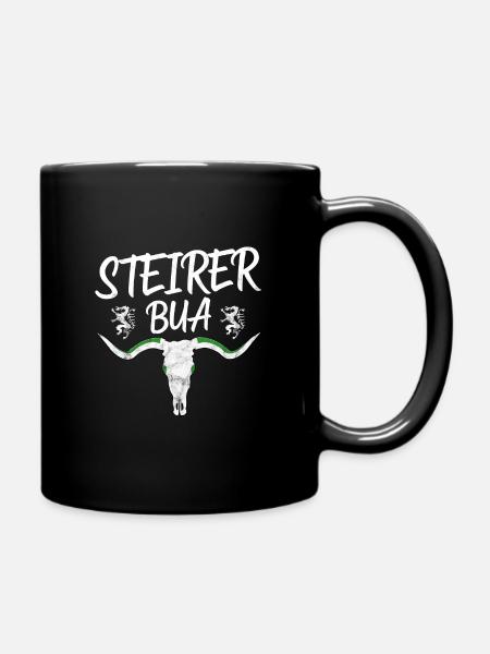 Steirer Bua Motiv Steiermark - Tasse einfarbig - Schwarz