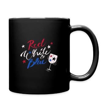 Red White Blue Letter USA 4th fourth of July Shirt - Tasse einfarbig - Schwarz - Rechts
