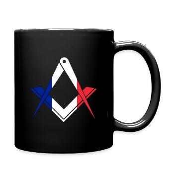 Freimaurer Winkel&Zirkel Frankreich - Tasse einfarbig - Schwarz - Rechts