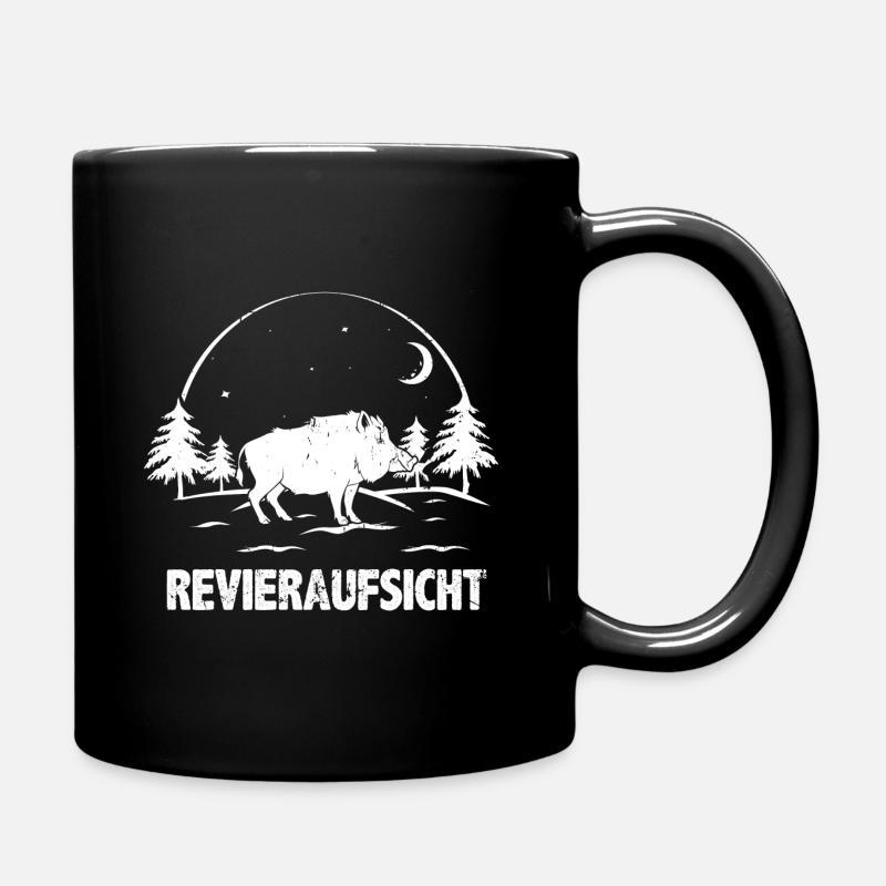 Jäger Jagd Geschenkidee Revieraufsicht Wildschwein - Tasse einfarbig - Schwarz