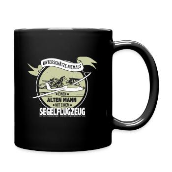 Segelflieger Segelflugzeug Pilot Geschenk - Tasse einfarbig - Schwarz - Rechts