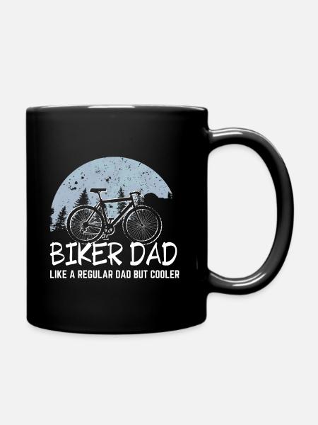 Biker Dad Cooler Fahrrad Mountainbike Papa Vater - Tasse einfarbig - Schwarz