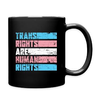 Trans Human Rights LGBT Transgender - Full Colour Mug - black - Right