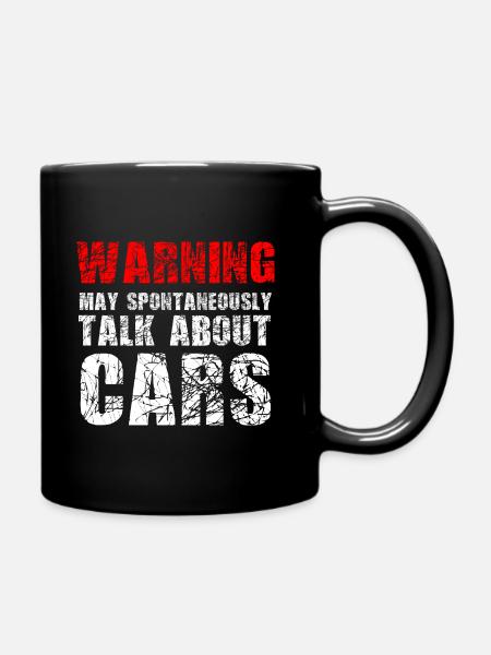 Warnung kann spontan über Autos sprechen - Tasse einfarbig - Schwarz