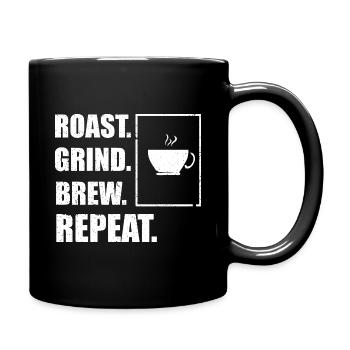 Barista Spruch Kaffee Coffeeshop Papa - Tasse einfarbig - Schwarz - Rechts