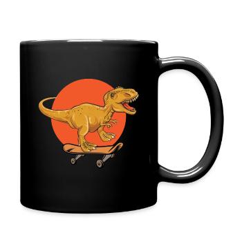 T-Rex dinosaure Trex Dino Skateboard - Mug uni - noir - Droite