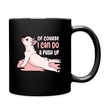 Ich kann einen Push-Up machen. Süßer Hund - Tasse einfarbig - Schwarz - Rechts