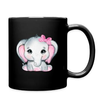 Bébé Éléphant Drôle de doux T-shirt idée cadeau - Mug uni - noir - Droite
