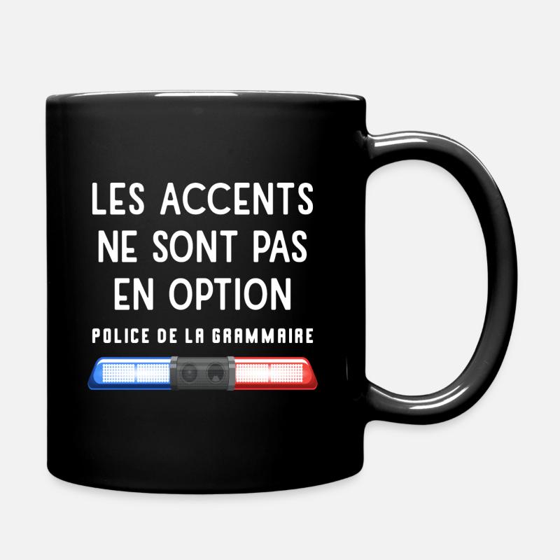 Cadeau pour prof et enseignant de grammaire drôle - Mug uni - noir