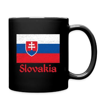 Slowakia Slowakei Wappen Flagge Europa Slowakisch - Tasse einfarbig - Schwarz - Rechts