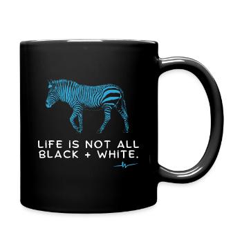 Blaues Zebra | Life ist not all black + white - Tasse einfarbig - Schwarz - Rechts