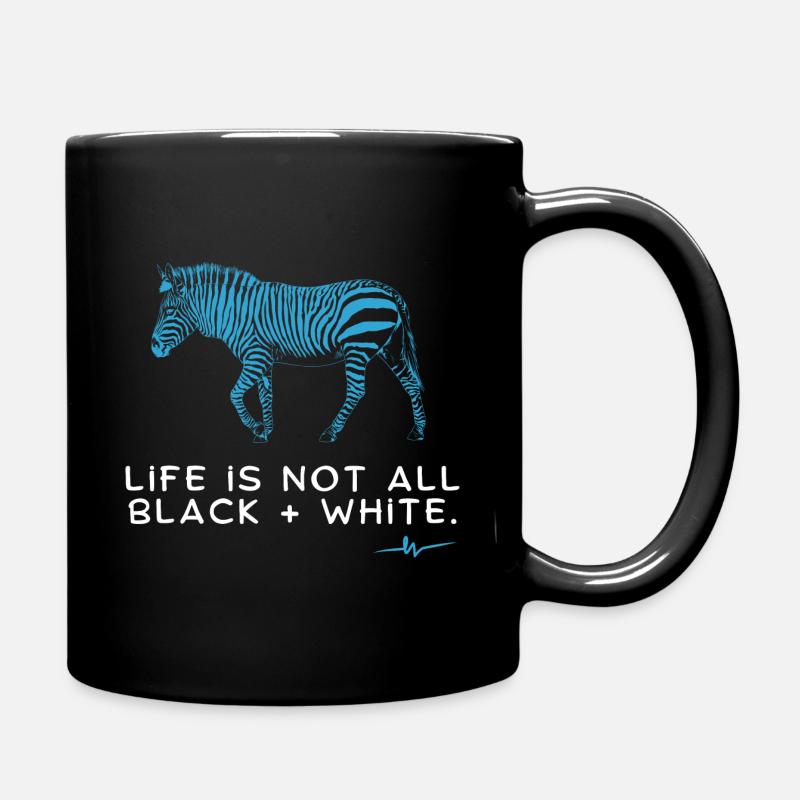 Zèbre bleu | La vie n'est pas tout noir + blanc - Mug uni - noir