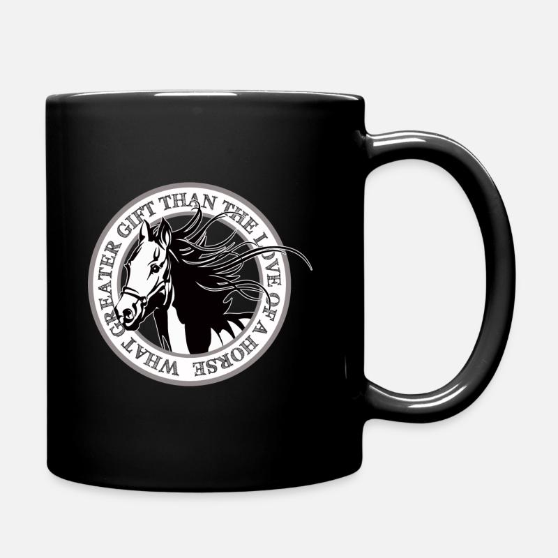 Pferde Liebe - Tasse einfarbig - Schwarz