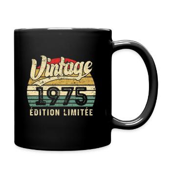 Vintage Geburtstagsgeschenk 1975 Limited Edition - Tasse einfarbig - Schwarz - Rechts