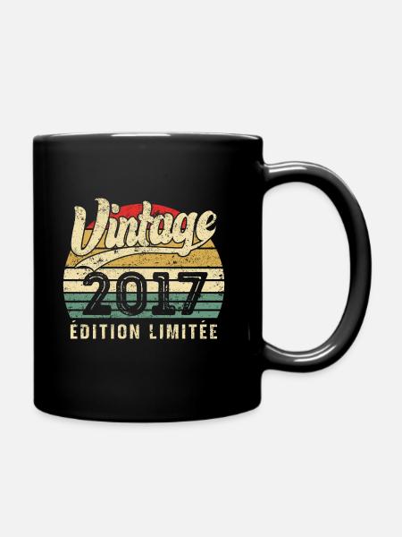 Vintage Geburtstagsgeschenk 2017 Limited Edition - Tasse einfarbig - Schwarz