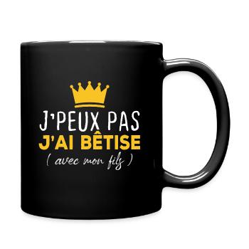 Ich kann nicht mit meinem Sohn wetten - Tasse einfarbig - Schwarz - Rechts