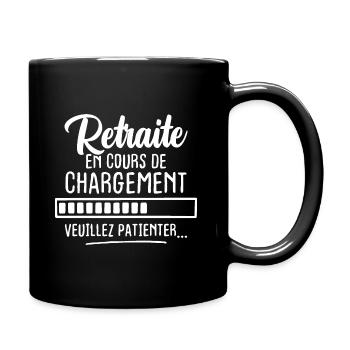 Retraite en cours de chargement veuillez patienter - Mug uni - noir - Droite