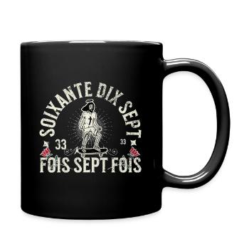 Soixante dix-sept fois sept fois - Mug uni - noir - Droite