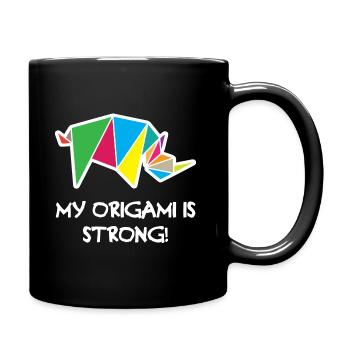 My Origami is Strong - Tasse einfarbig - Schwarz - Rechts