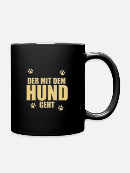 DER MIT DEM HUND GEHT - HUNDE - HUND - TIER - Tasse einfarbig - Schwarz
