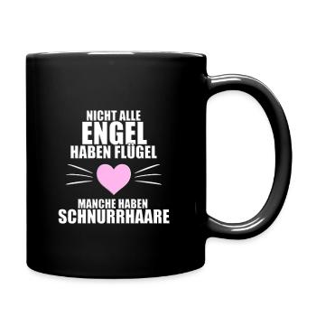 KATZE - KATER - NICHT ALLE ENGEL HABEN FLÜGEL... - Tasse einfarbig - Schwarz - Rechts