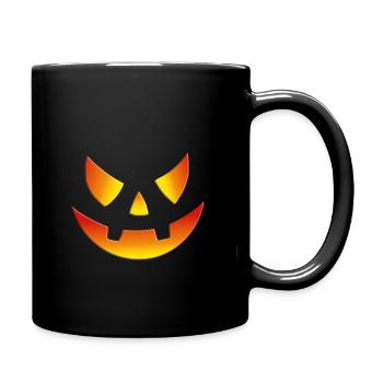 HALLOWEEN - KÜRBIS - GESICHT - KIND - KINDER - Tasse einfarbig - Schwarz - Rechts