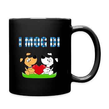 HUND - HUNDE - LIEBE - HERZ - VERLIEBT - I MOG DI - Tasse einfarbig - Schwarz - Rechts