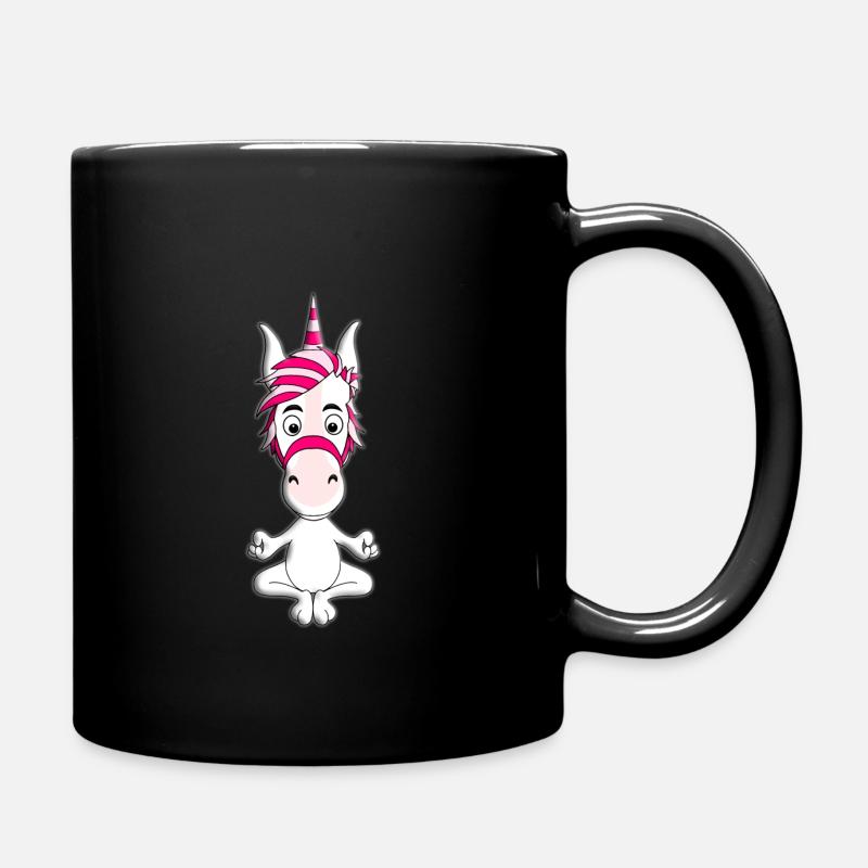 YOGA - EINHORN - PILATES - TIER - TIERISCH - Tasse einfarbig - Schwarz