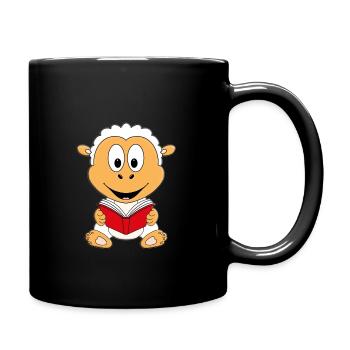SCHAF - BUCH - LESEN - TIER - SCHAFE - GESCHICHTE - Tasse einfarbig - Schwarz - Rechts