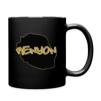 Kreol Rényon Karte von La Réunion - Tasse einfarbig - Schwarz - Rechts