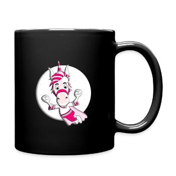 EINHORN - MOND - MONDSCHEIN - SUPERHELD - KINDER - Tasse einfarbig - Schwarz - Rechts