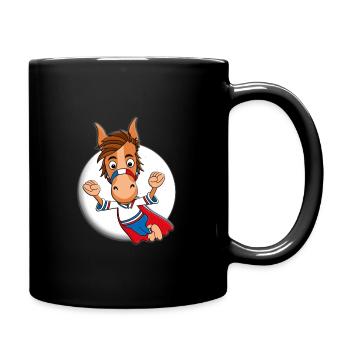 PFERD - SUPERHELD - MONDSCHEIN - HELD - PONY - Tasse einfarbig - Schwarz - Rechts