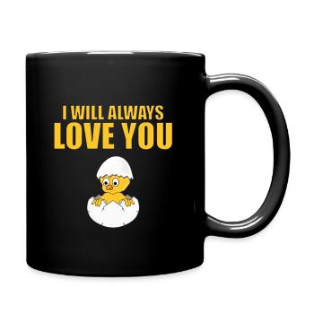 KÜKEN - BABY - I WILL ALWAYS LOVE YOU - Tasse einfarbig - Schwarz - Rechts