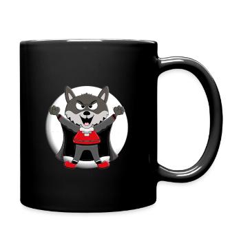 WERWOLF - WOLF - MOND - VAMPIR - HALLOWEEN - Tasse einfarbig - Schwarz - Rechts