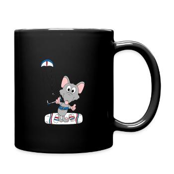 KITESURFEN - RATTE - WASSERRATTE - KITE - KITEN - Tasse einfarbig - Schwarz - Rechts