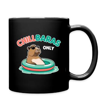 Chillbaras Only - Cool Capybara in the Pool - Full Colour Mug - black - Right