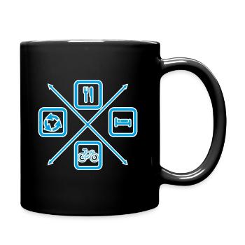 The life cycle of a cyclist, bike, cycling - Full Colour Mug - black - Right