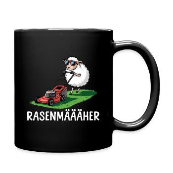 Rasenmäher Cooles Schaf - Gärtnerin - Tasse einfarbig - Schwarz - Rechts