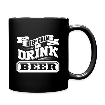 Keep calm and drink beer - Full Colour Mug - black - Right