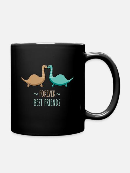 Beste Freunde Dinos - Tasse einfarbig - Schwarz