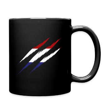 Netherlands flag scratch mark scratches Amsterdam NL - Full Colour Mug - black - Right