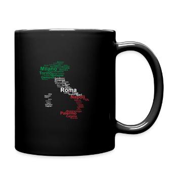 Italie drapeau contour villes voyage voyage Rome - Mug uni - noir - Droite