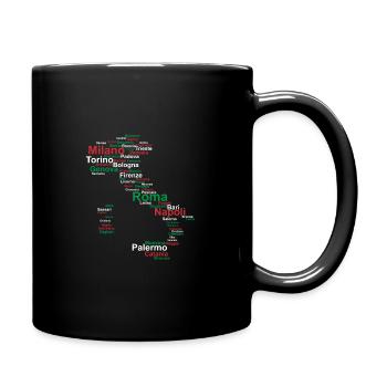 Italie drapeau contour villes voyage voyage Rome - Mug uni - noir - Droite